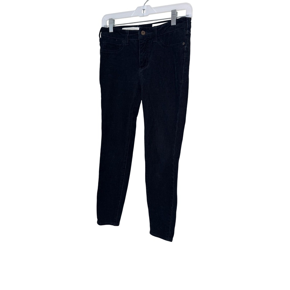 Pilcro Pants Womens 26 Petite Black High Rise Skinny Corduroy Jegging Stretch